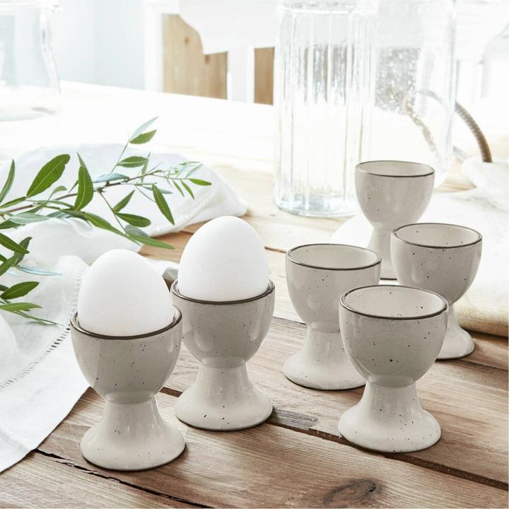 Produktbild Loberon Eierbecher 6er Set Biarré grau (6 x)