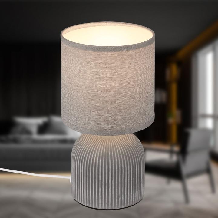 Actual product image Briloner INO ceramic table lamp, grey, excl. 1x E14 max. 10W (E14)