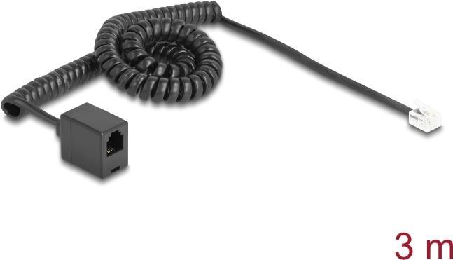 Actual product image Delock Telephone cable / spiral cable RJ11 plug to RJ11 socket