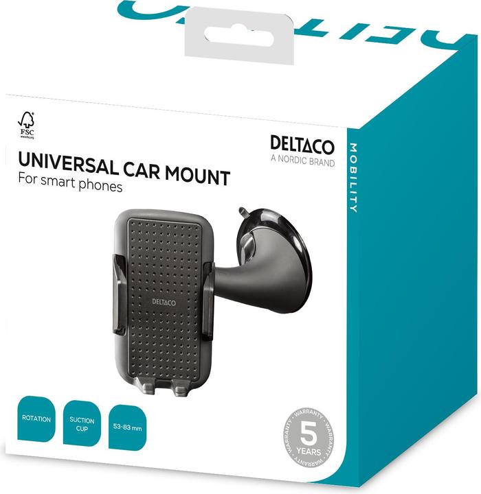 Actual product image Deltaco ARM-230, Mobile phone/Smartphone, Passive mount, Car, Black