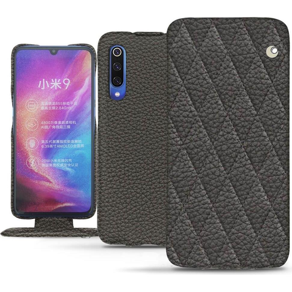 Noreve Lederschutzhülle vertikal (Xiaomi Mi 9), Smartphone Hülle, Grau