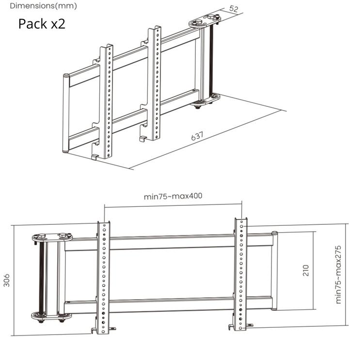 Actual product image Oplite R8 Triple Screen Mount Extension retail (shipping)