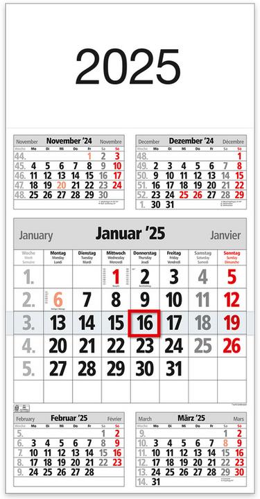 Nährwerte und Zutaten Bühner 5-Monatskalender ms. M5TF 30x59cm, 2021 (Spezial, Weicher Einband, Deutsch)
