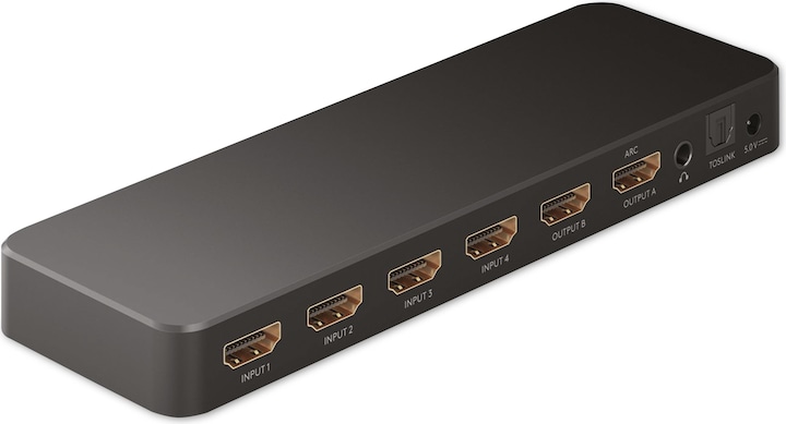 Goobay Commutateur de matrice HDMI 4 sur 2 4K @ 60 Hz