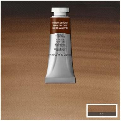 Winsor & Newton, Colore + Vernice per fai da te, Watercolour proff. 14ml Vandyke Brown 676 (14 ml)