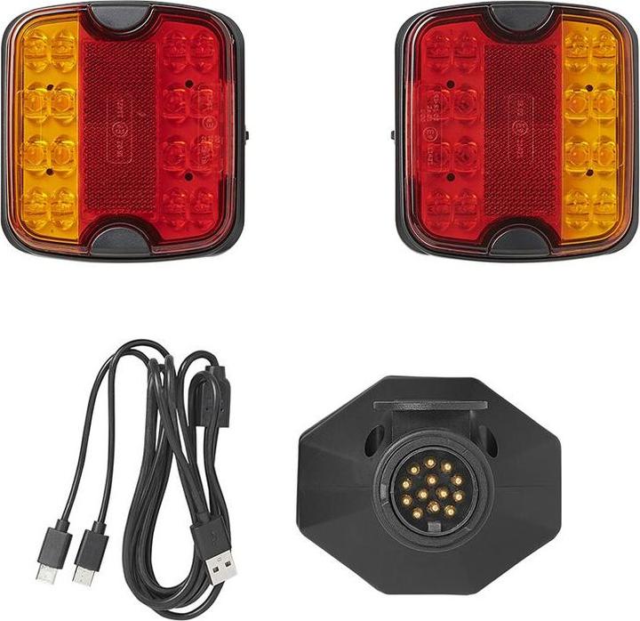 Produktbild ProPlus Rückleuchten-Set LED mit Magnet kabellos (Bluetooth) 13-polig