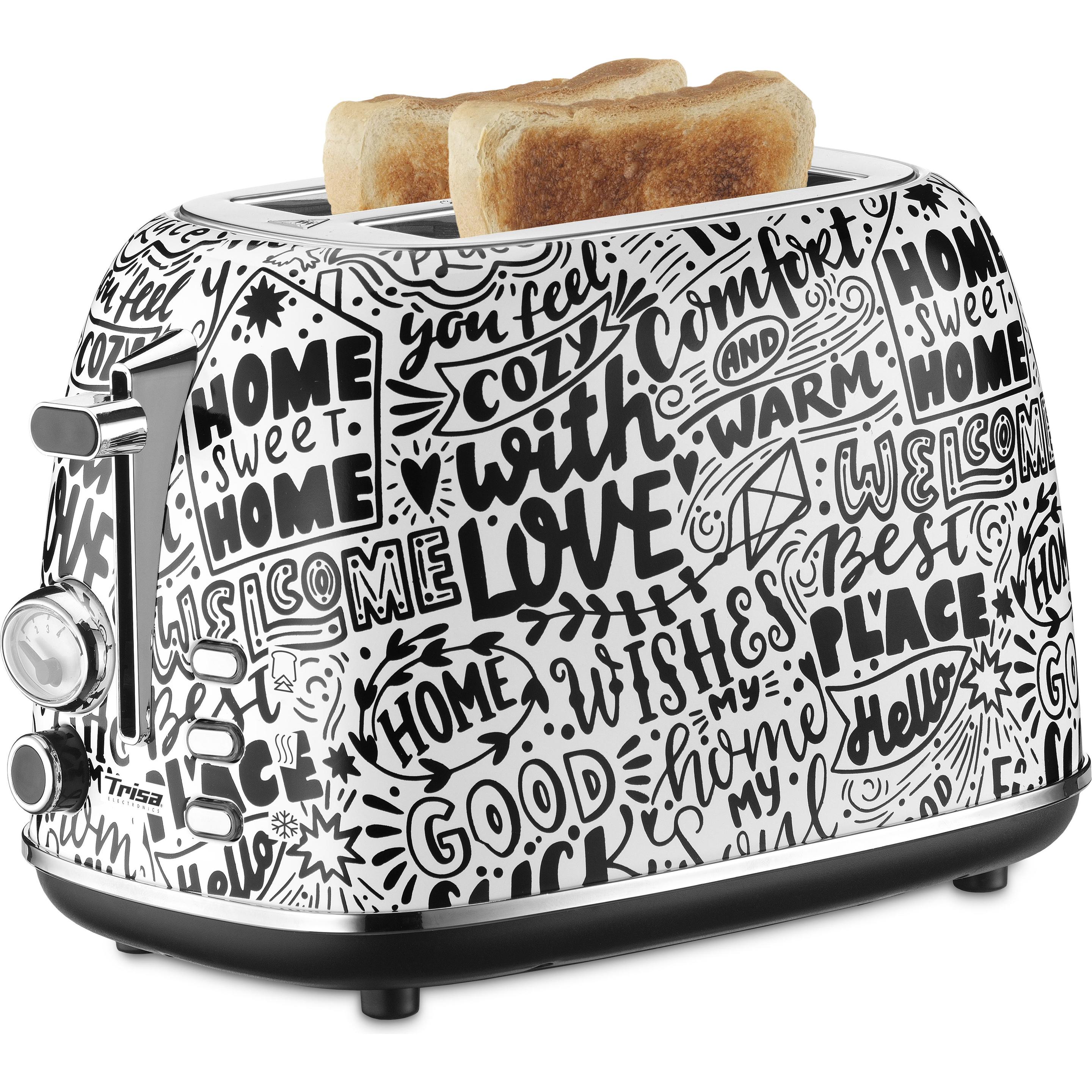 Trisa Toaster Home Sweet Home, Toaster, Weiss, Schwarz