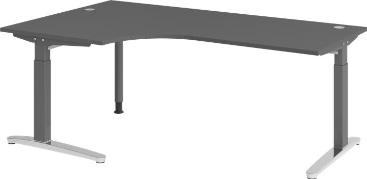 Image du produit Hammerbacher Schreibtisch C-Fuss 200x120cm 90° Graphit/G...