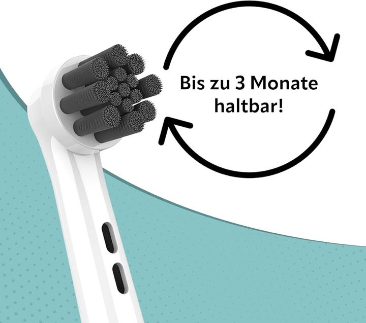 Actual product image Ora-Care Replacement brushes with activated carbon compatible with Oral-B 8-pack (8 x)