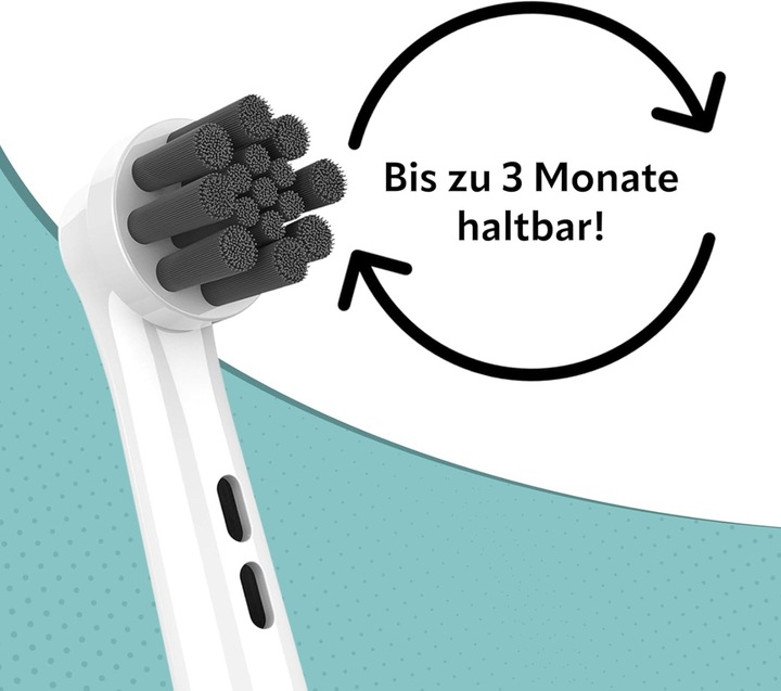 Actual product image Ora-Care Replacement brushes with activated carbon compatible with Oral-B 8-pack (8 x)