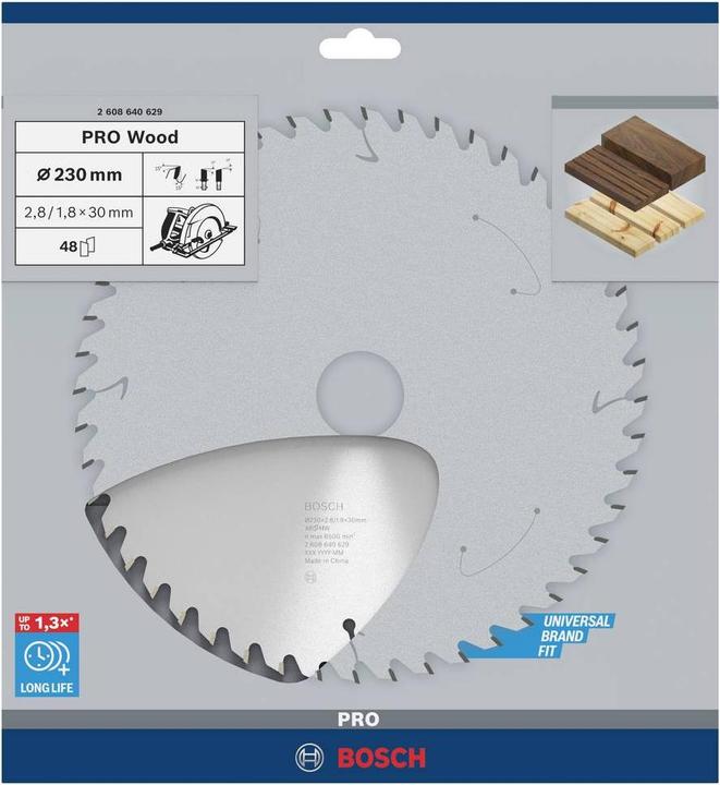Produktbild Bosch Professional Zubehör PRO Wood Kreissägeblatt, 230 x 2.8 x 30 mm