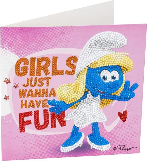 Actual product image Craft Buddy Smurfette, card 18x18cm Crystal Art