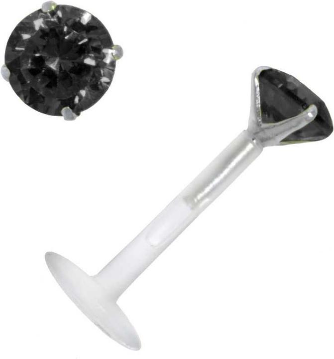 Image du produit Bijouteria Piercing pour lèvre/Tragus (Zircone, Bioplastique, Argent 925)