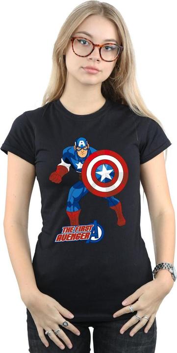 Actual product image Captain America Womens/Ladies The First Avenger T-Shirt (M)
