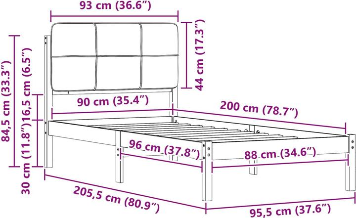 Image du produit vidaXL Bettrahmen (90 x 200 cm)