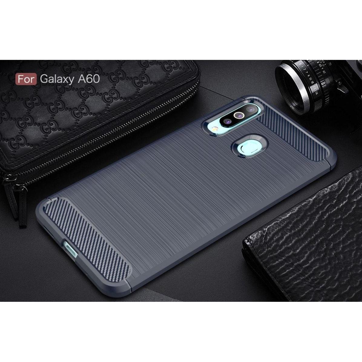 Thumbnail - König Design Handyhülle für Samsung Galaxy A60 Schutzcase Backcover Bumper Etuis Rahmen Blau (Samsung Galaxy A60), Smart...