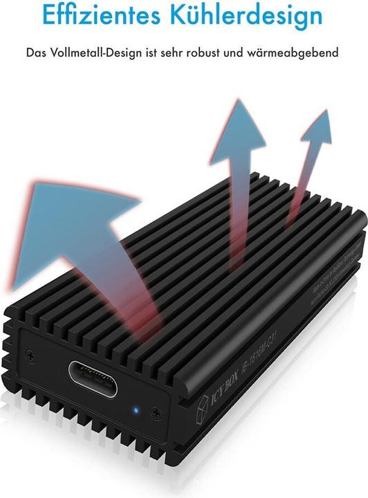 Actual product image Icy Box ext. M.2 NVMe Gehäuse IB-1816M-C31 (M.2 2230, M.2 2242, M.2 2260, M.2 2280)