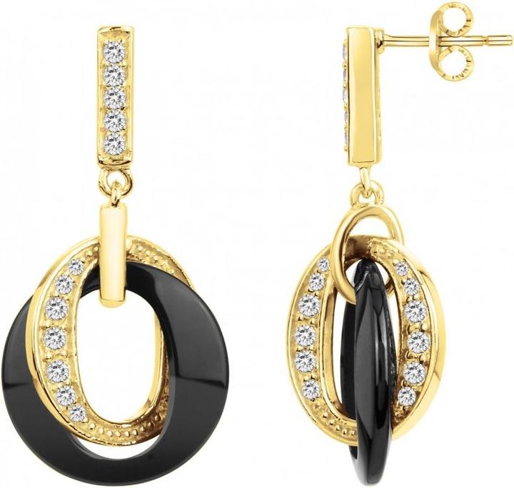 Produktbild Ceranity Plaque-Ohrringe - Schwarze Keramik - Zirkonia