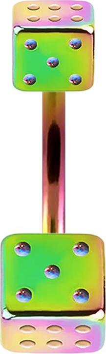 Immagine prodotto Star Piercing Banana colorata con due cubetti (senza ottone, Acciaio chirurgico 316L)