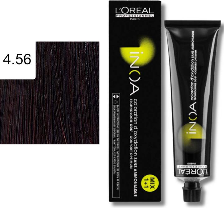 Actual product image L'Oréal Professionnel Inoa (4/56 Medium brown Mahogany Red)