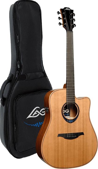 Immagine prodotto Lâg Guitars TBW2DCE BlueWave 2 Tramontane Dreadnough CE (Chitarra occidentale, Legno rosso massiccio, Marrone Brankowood, Palissandro Santos laminato)