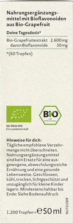 Nährwerte und Zutaten Nature Love Bio Grapefruit Extrakt (1 Stück, Tropfen)