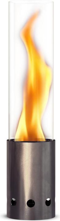 Gardenflare Tischfeuer – elegante kleine Edelstahl Feuersäule und Pelletfackel - silber