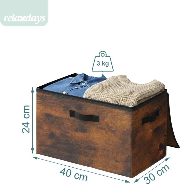 Immagine prodotto Relaxdays 3x scatole portaoggetti (40 cm, 30 l, 3x)