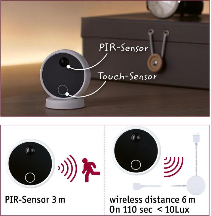 Actual product image Paulmann MaxLED Wireless PIR & Touch Sensor Set