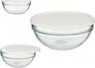 Actual product image Pasabahce chefs round lunch box with white lid