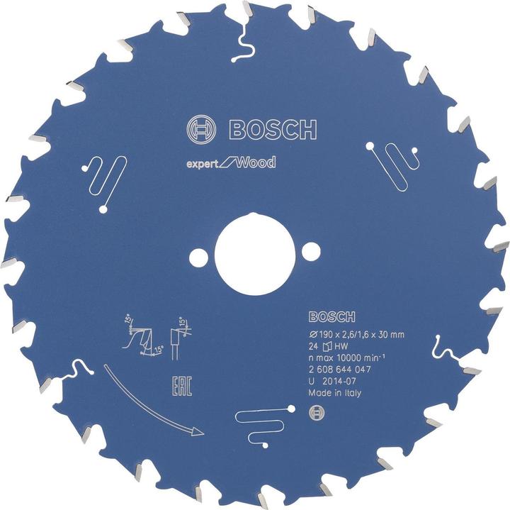 Image du produit Bosch Professional Zubehör Lame de scie circulaire Expert for Wood, 190 x 30 x 2,6 mm, 24