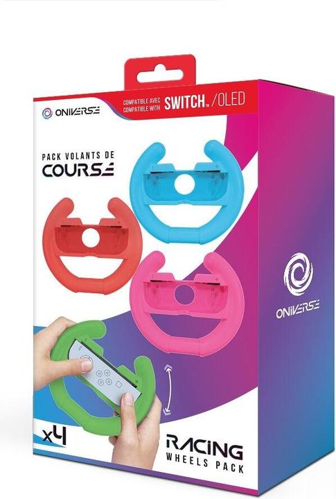 Actual product image Oniverse Pack of 4 Racing wheel controller holders - Blue/Red/Green/Pink (Switch)