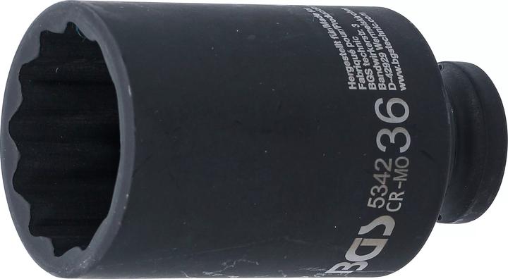 Image du produit BGS Douille à choc, douze pans | 12,5 mm (1/2") | 36 mm (36 mm)