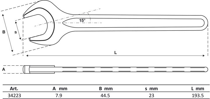 Actual product image BGS Single Open End Spanner DIN 894 23 mm (23 mm)