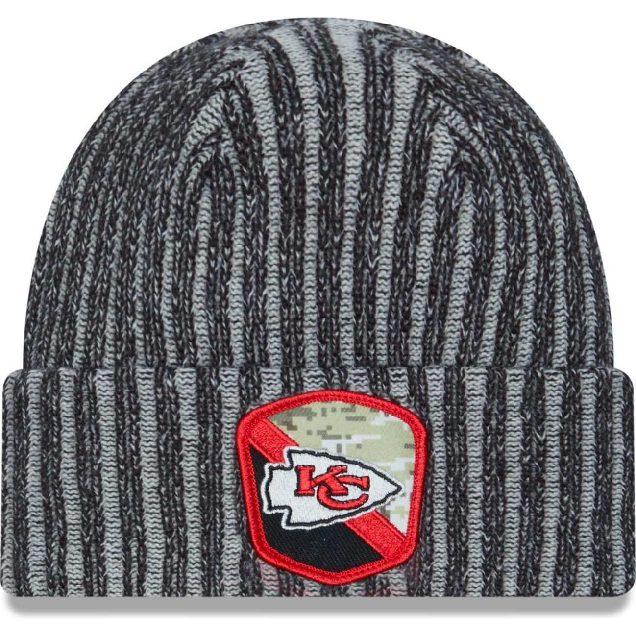 New Era, Herren, Mütze, NFL Salute to Service Wintermütze Kansas City Chiefs, Schwarz