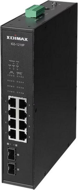 Actual product image Edimax Pro Rail PoE+ Switch IGS-1210P 10 Port (10 ports)
