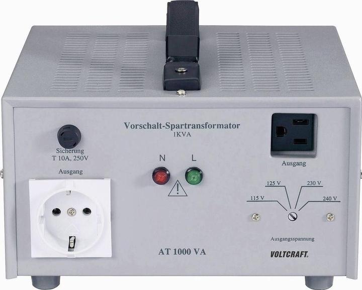 Produktbild Voltcraft AT-1000 NV Vorschalt-Transformator Spannungswandler 115/125/230/240 V/AC