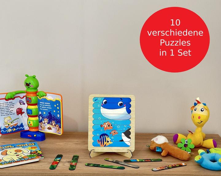 Image du produit Activity Board Cadeaux pour enfants, 10 puzzles animaux, puzzle en bois pour enfants, cadeaux pour enfants