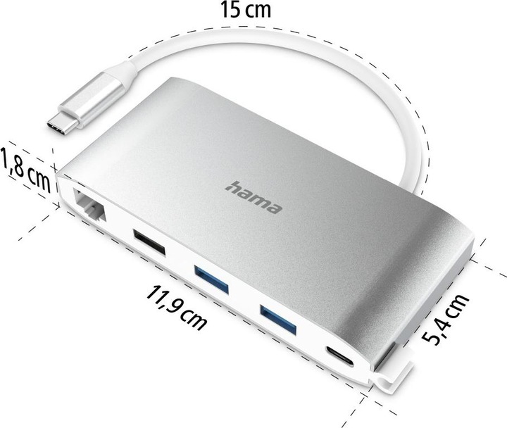 Produktbild Hama USB-C-Multiport Adapter (USB-C, 1 Ports)