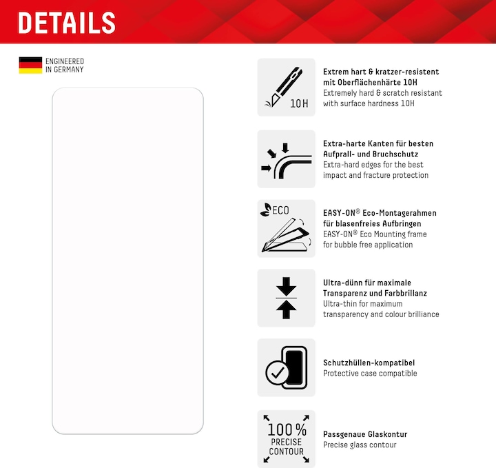 Productafbeelding Displex Real Glass, 2D Panzerglas (1 Stuk, Samsung Galaxy A24, Samsung Galaxy A25 5G)