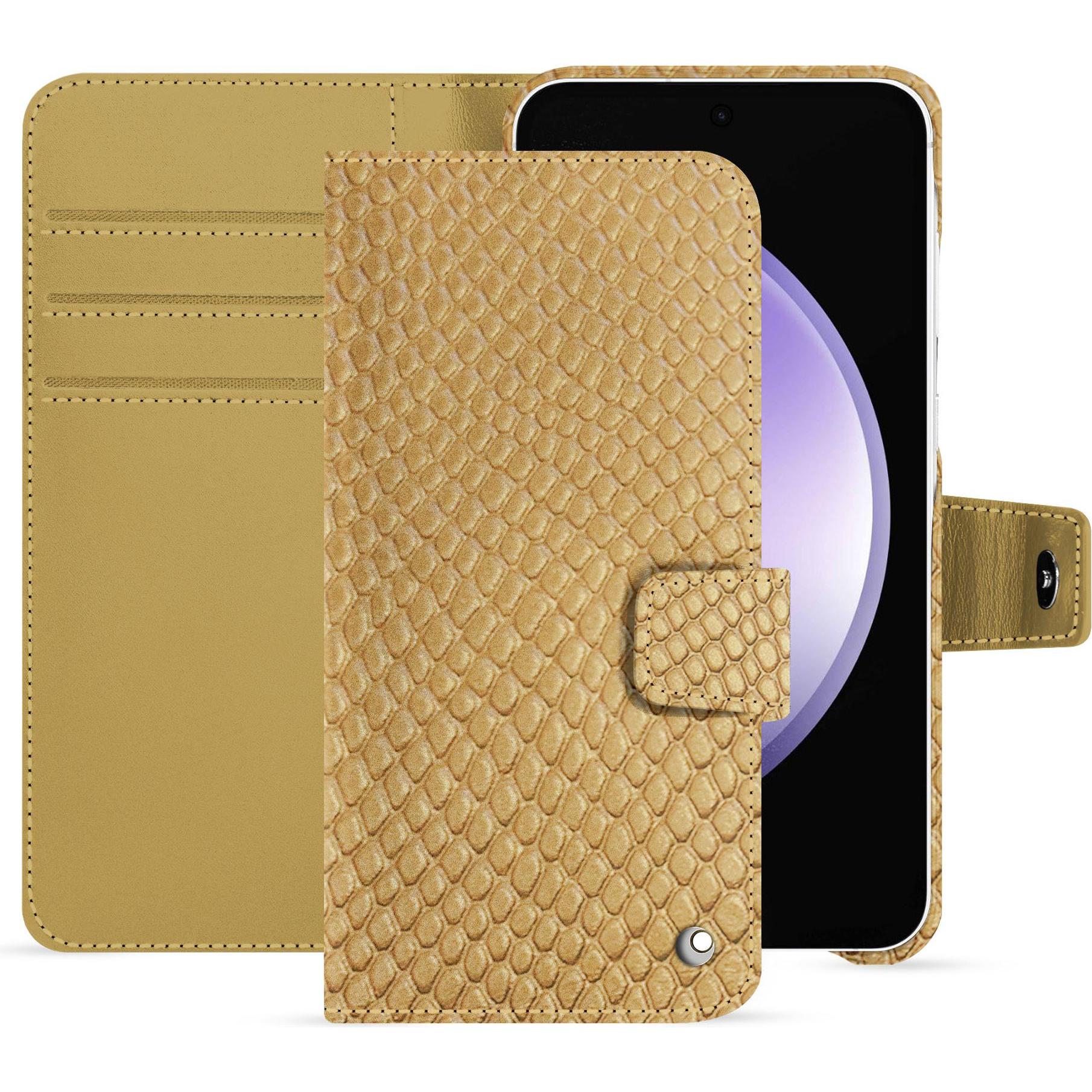Noreve Lederschutzhülle Samsung Galaxy S23 FE (Samsung Galaxy S23 FE), Smartphone Hülle, Beige