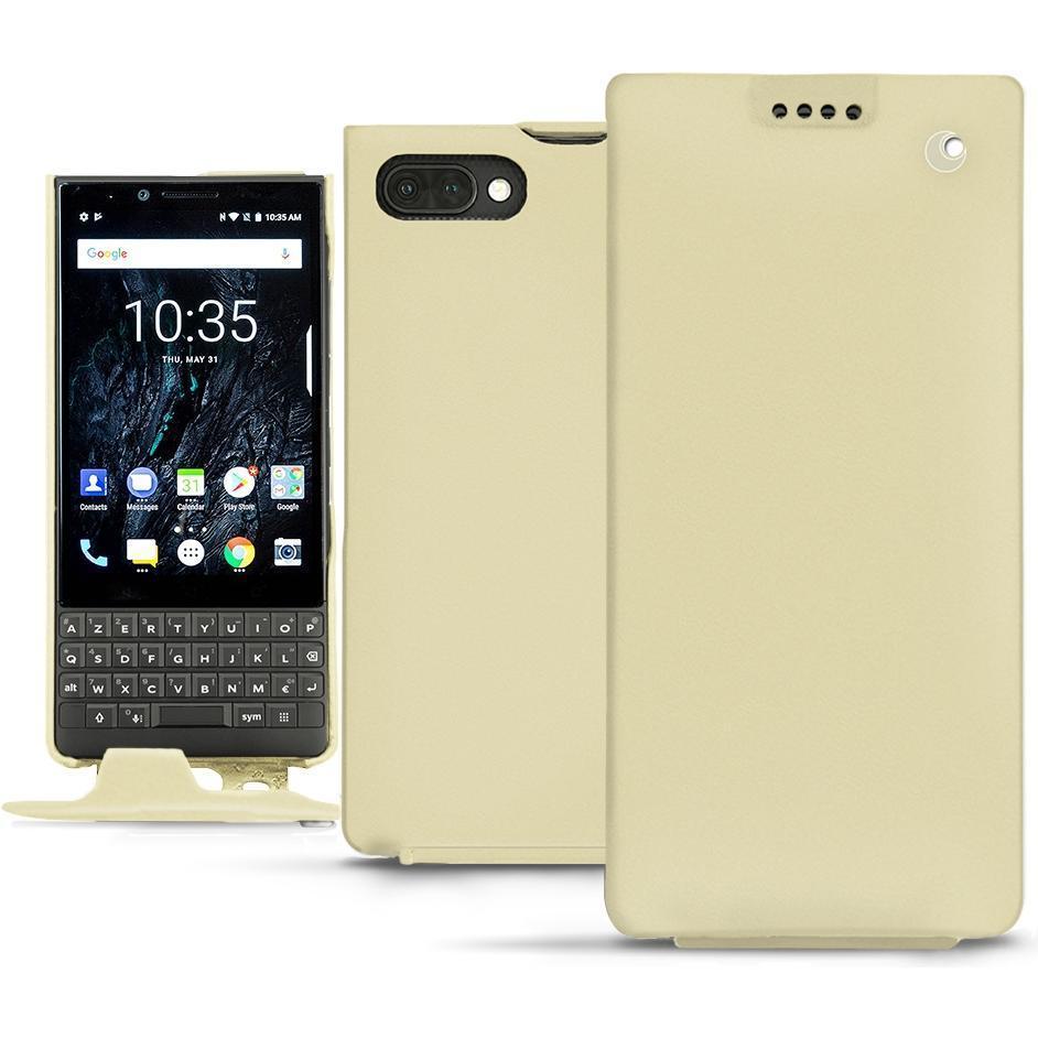Noreve Lederschutzhülle vertikal (Blackberry KEY2), Smartphone Hülle, Beige