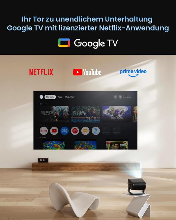 Image du produit Dangbei MP1 MAX 4K Heimkino-Beamer mit Google TV und HDR10+ (3100 lm)