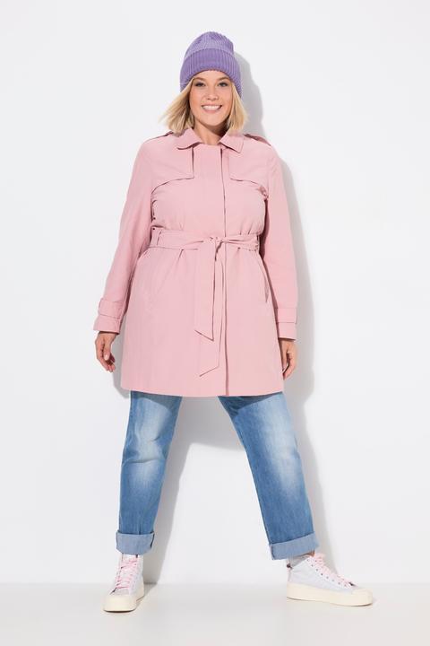 Image du produit Ulla Popken Trench-coat à coupe évasée, col chemise et ceinture nouée (46, 48)
