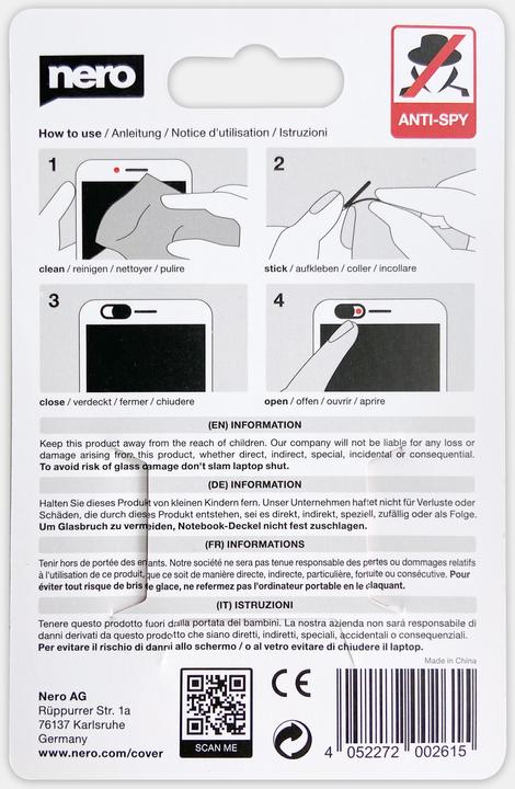 Produktbild Nero Webcam Cover(2er Pack) CORP-33700002