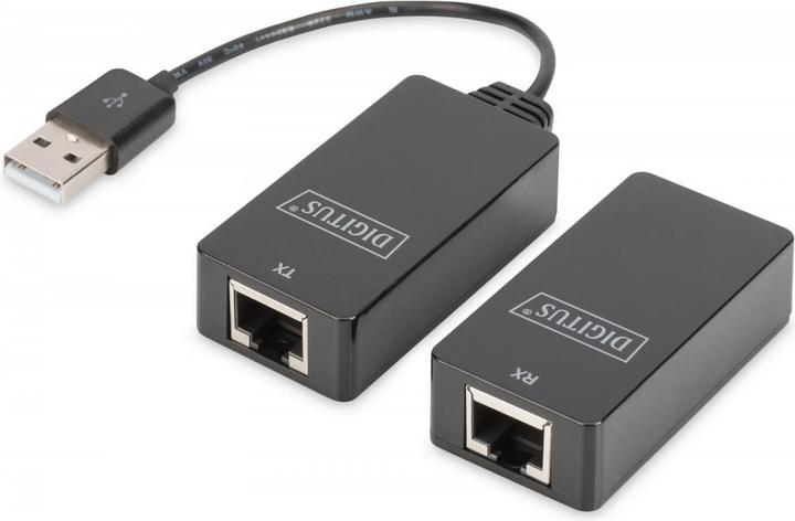 Digitus Extender/USB-Extender 1.1, verdrillt UTP/SFP Cat.5e/6 bis 45 m, schwarz, 20 cm (USB)