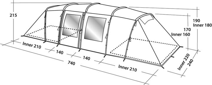 Actual product image Easy Camp Huntsville 800 Tent (Tunnel tent, 8 persons)