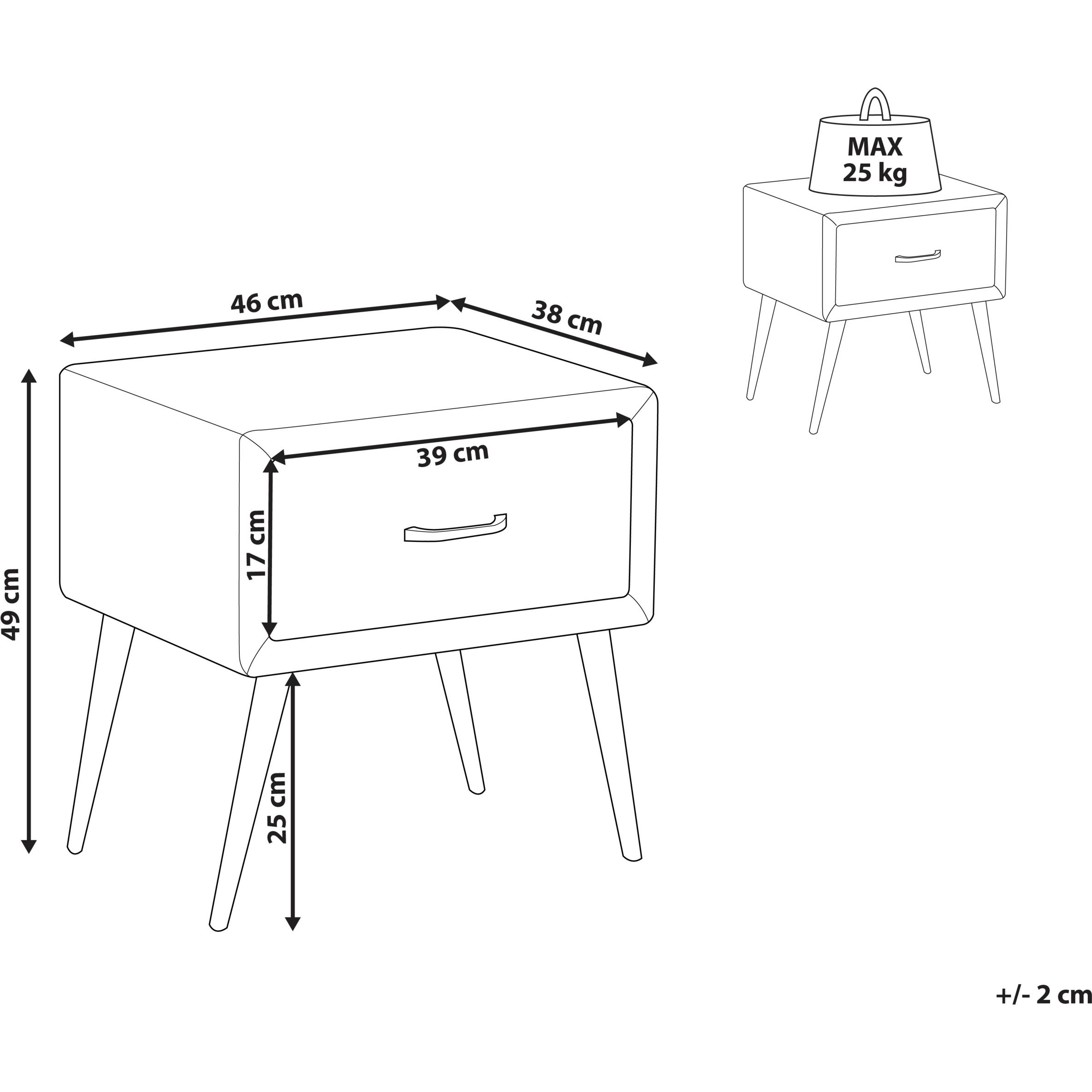Thumbnail - Beliani, Nachttisch, Flayat (46 x 38 x 49 cm)