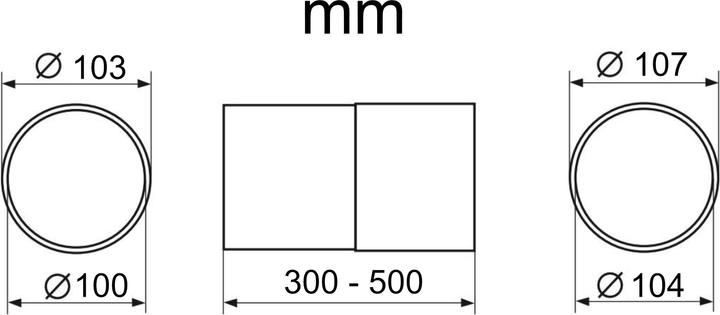 Produktbild Vents Rundes Teleskoprohr Plastivent 100 mm 30-50