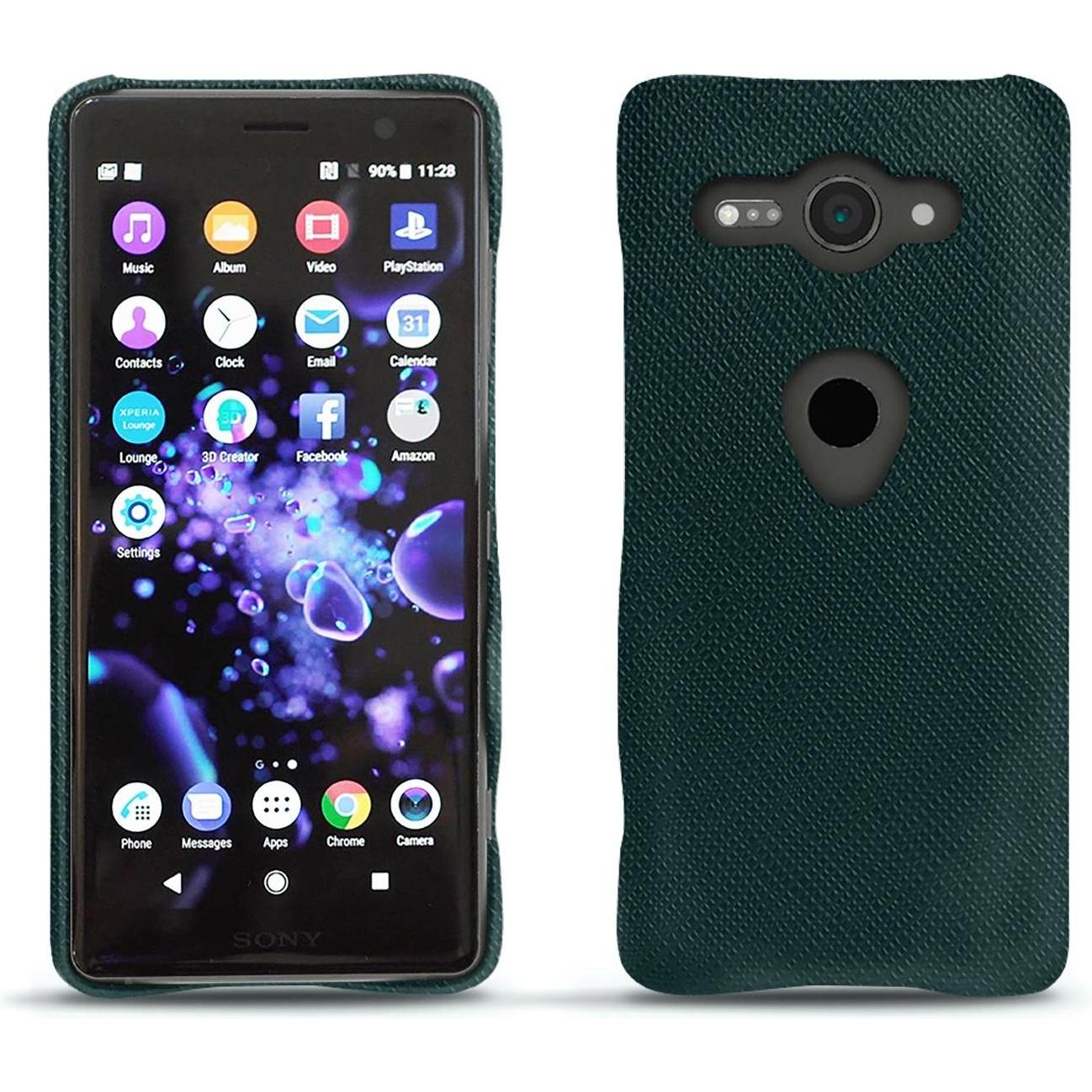 Noreve Lederschutzhülle (Sony Xperia XZ2 Compact), Smartphone Hülle, Grün